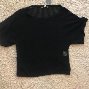 Eileen Fisher Black Ballet Neck Kimono Top